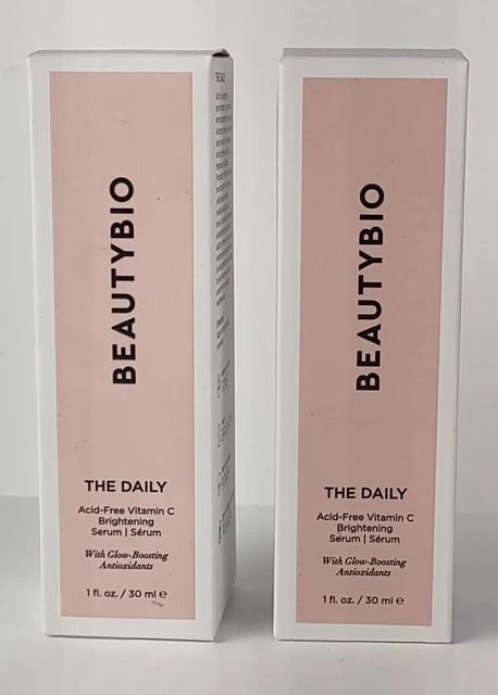 Beauty Bio The Daily Acid -Free Vitamin C Brightening Serum 1 oz Sealed, 2 PACK