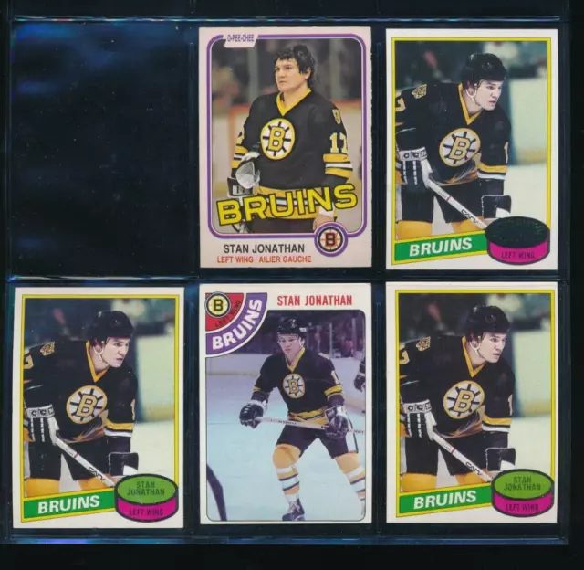 Lot (5) Stan Jonathan 1981-82 O-Pee-Chee #13 Topps 1980-81 #113 1978 #181 (DY78)