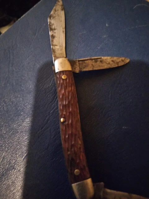 Vintage 3 Blades Knife Unknown Well Made 2