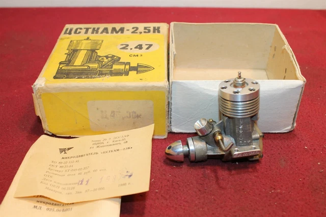 VINTAGE UCTKAM 2.5 cc MODEL AIRPLANE ENGINE REAR EXHAUST U/CONTROL ...