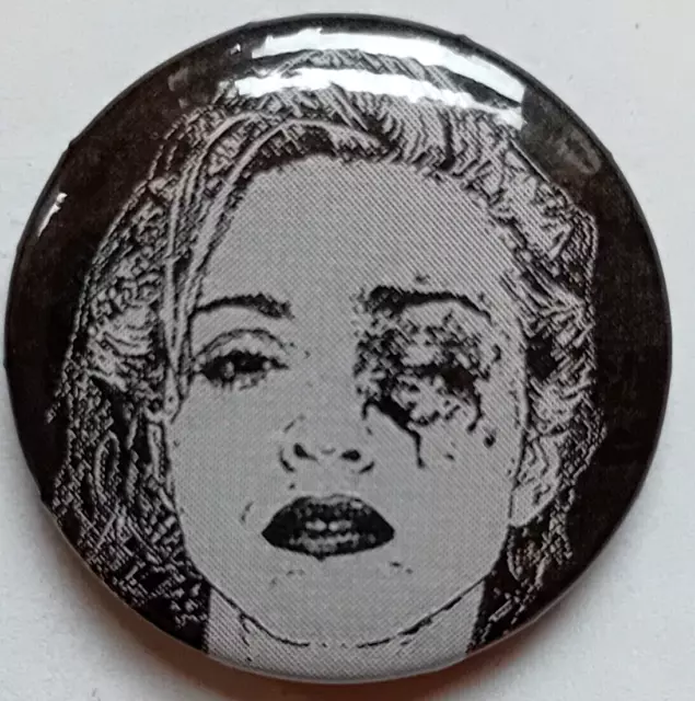 MADONNA Black & White Pop Singer Portrait Vintage Button Badge 1" Diameter