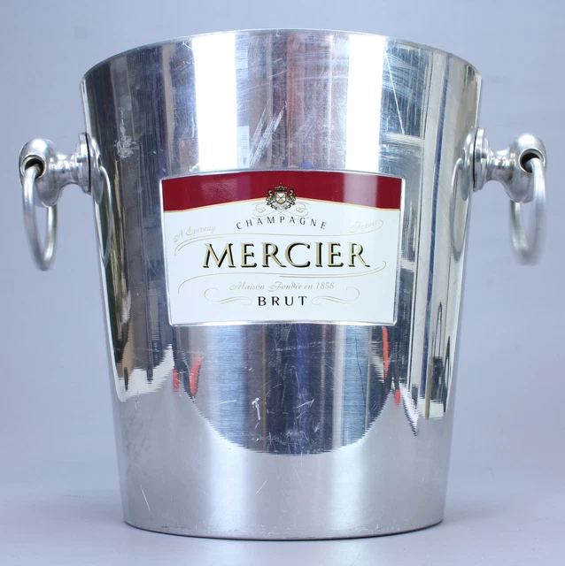 Seau à Champagne Mercier N°1 - Aluminium Argenté - Occasion Vintage