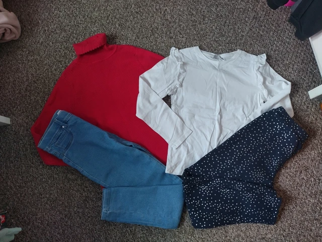 Girls Outfits Bundle George Jumper, Matalan top And Primark Leggings 10-11 Years