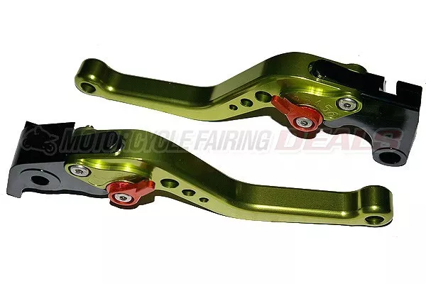 Adjustable BILLET Shorty Brake For Clutch Lever Green For Yamaha R6 2005 - 2013