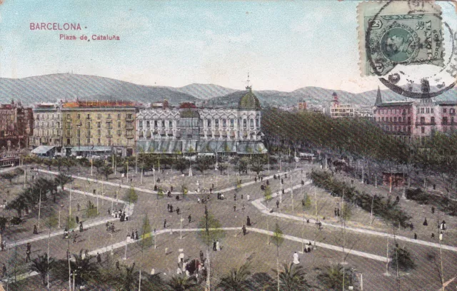 SPAIN - Barcelona - Plaza de Cataluna 1926