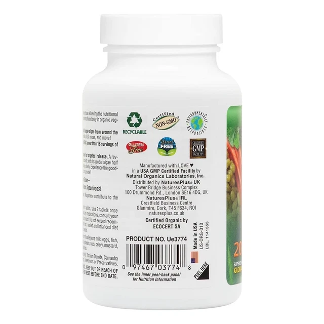 NATURESPLUS ORGANIC ULTRA Juice Green Organic Superfoods Vitamin C