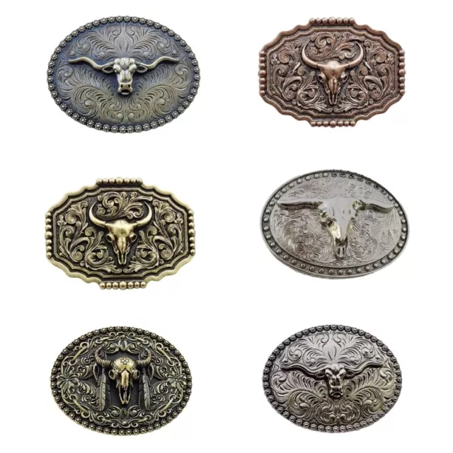 Bull Heads Western Belt Buckle Animal Steer Head Cowboy Belt Buckle for Women