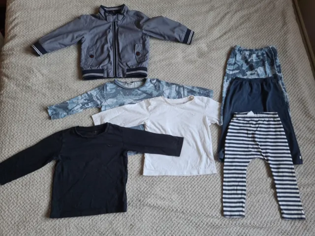 Next Boys Bundle Age 12-18 Months items Lightweight Jacket,Leggings, Tops/7 item