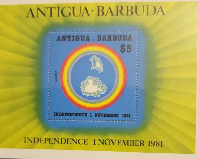 ANTIGUA 1981, INDEPENDENCE,  ART BY AGAM, Scott 637 S/S, MNH