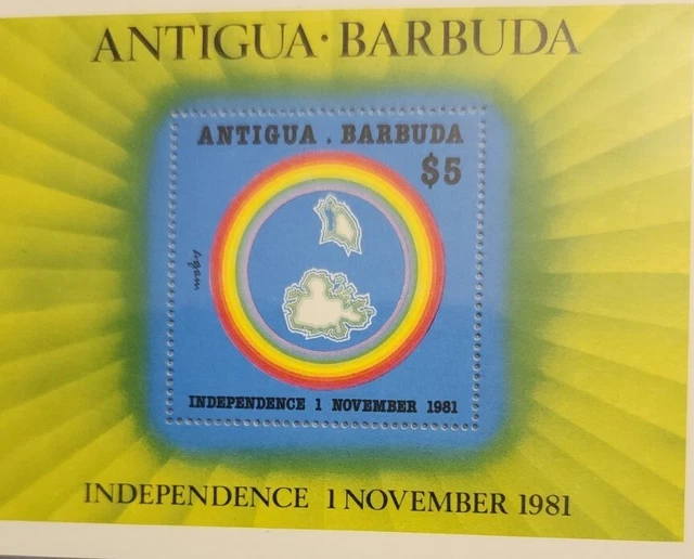 ANTIGUA 1981, INDEPENDENCE,  ART BY AGAM, Scott 637 S/S, MNH