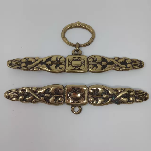 Juego de herrajes de tirón campana de latón vintage Reynolds Dinamarca colgador de agujas