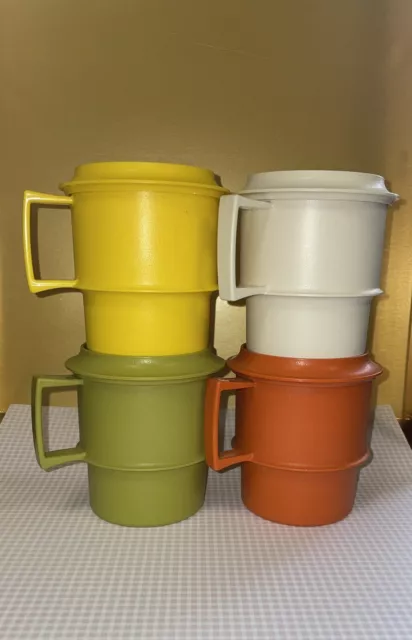 Vintage 4 Tasses - Mugs Tupperware - état neuf