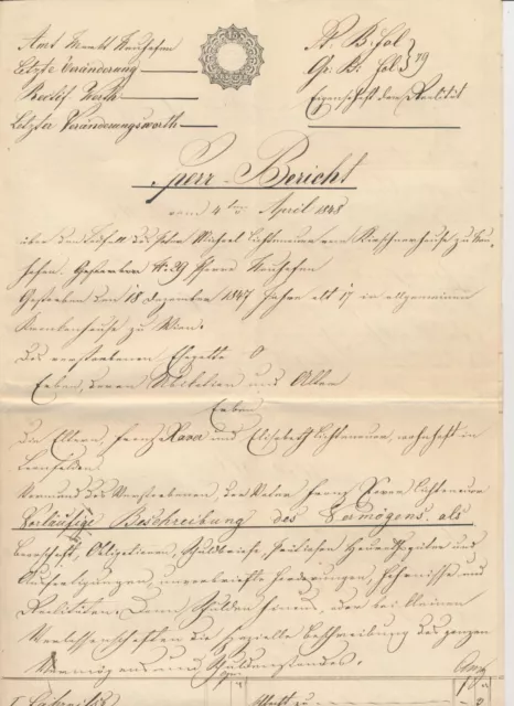 ÖSTERREICH Schönes Dokument mit 15kr SIGNETTE! Vom 04.April 1848! Interessant!