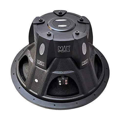 LANZAR 15in Car Subwoofer Speaker - Black Non-Pressed Paper Cone, Stamped Steel