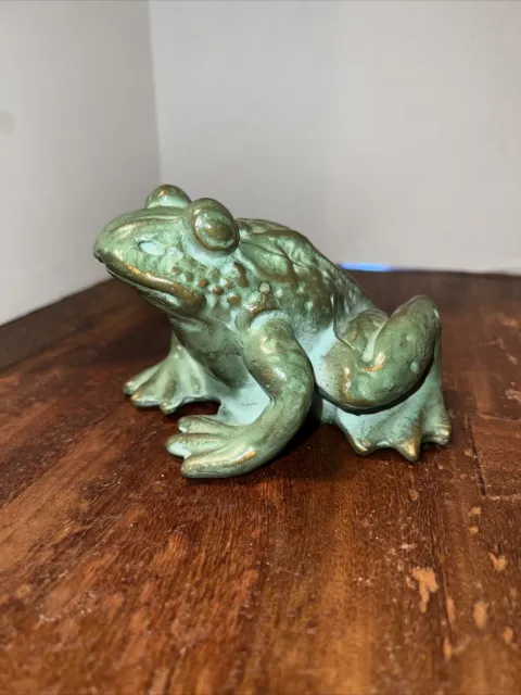 Medium Bull Frog Cast Bronze Statue