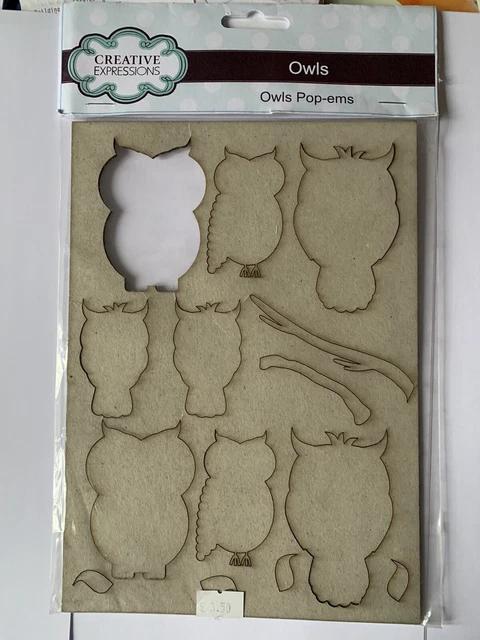 Creative Expressions - Eulen Pop-ems Greyboard 22,5 cm x 16 cm