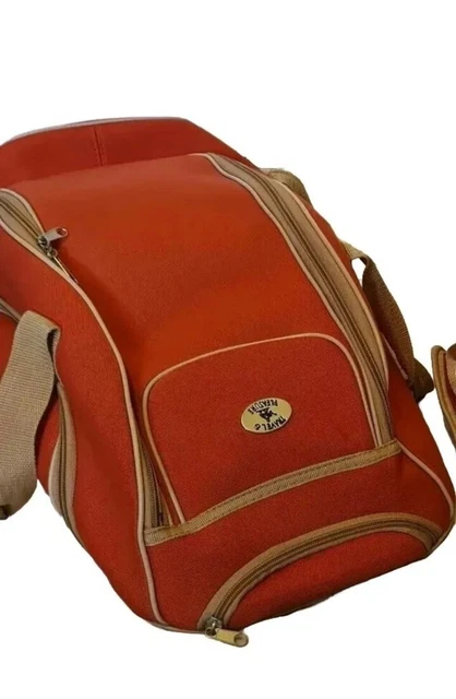 WHEELED TROLLEY BAG Orange Luggage Flight Holiday Travel Pleasure 15.00 PicClick UK