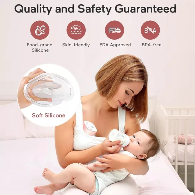 Wearable Breast Pump Hands Free Electric Suction Milk Feeding 3 Modes NEW 3