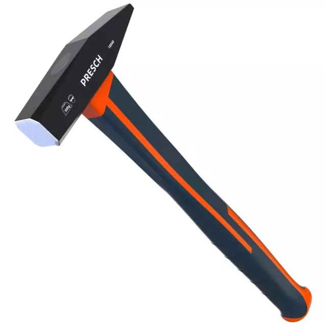 PRESCH Hammer | Schlosserhammer 300g - 500g | TÜV/GS zertifiziert Fiberglasstiel