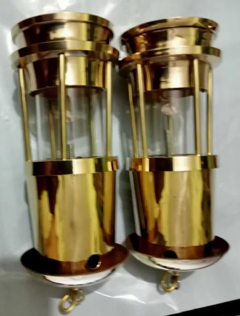 2 kleine Messing Öl nautische Schiff Laterne maritime Boot Lampe