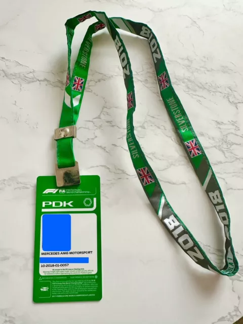 F1 Mercedes Team Paddock Pass British GP 2018 Lewis Hamilton Team Pass -Rare! 3