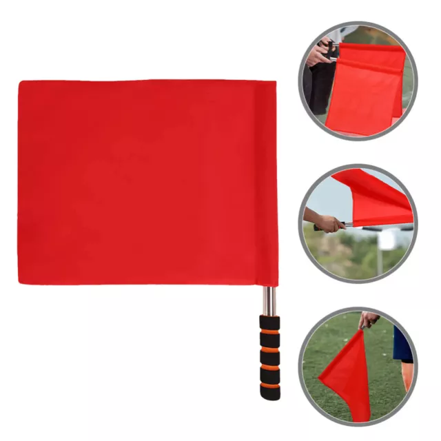 Red Stainless Steel Pole Patrol Flagbearer (red) Referee Commanding Flags
