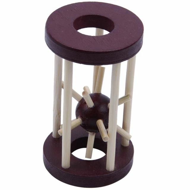 Wooden Tetrakaidecahedron Lock Logic Puzzle Burr Puzzles Brain Teaser IntellecJ5