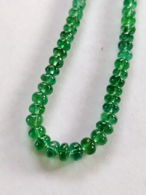 AAA+ Qualität Zambia Smaragd Lose Perlen Tief Grün Natur Edelsteine 16 " Schnur 3