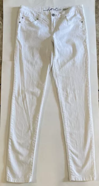 INC International Concepts Women’s White Denim Jeans Skinny Leg Regular Size 4