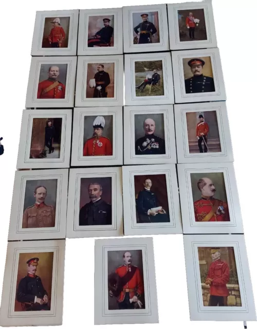 British Senior Officers 19 Framed Printed Plates  PRE WW1 and WW1