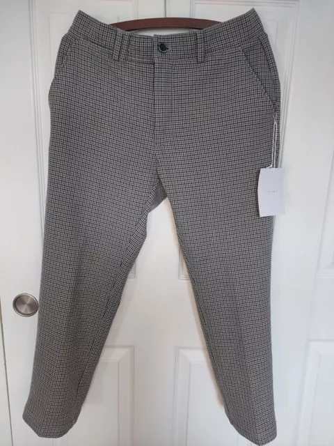 NWT I Love Ugly Slim Kobe Pant  Grey Houndstooth Size M Cropped Leg Straight Fit