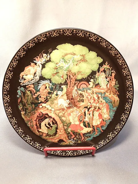Paleh collection porcelain plate.Series of Russian Legend Plates.8"-20 cm 1989.