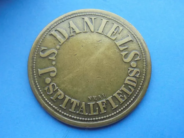 SPITALFIELDS, J.S Daniels, 20/- Token (Twenty Shillings), Brass, as shown