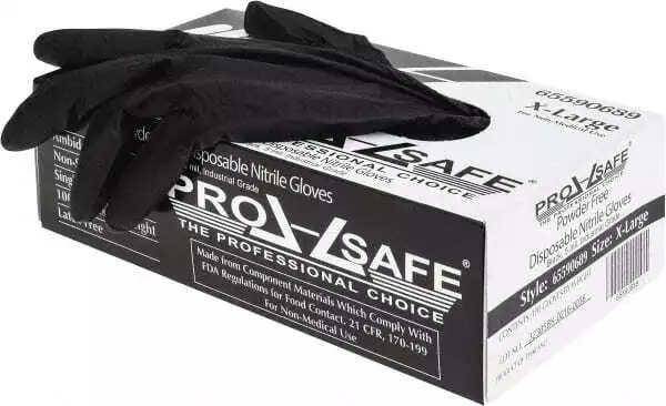 100 Pack PRO-SAFE GL6B-5MPFXL Disposable Gloves, Size X-Large, 5 mil, Nitrile