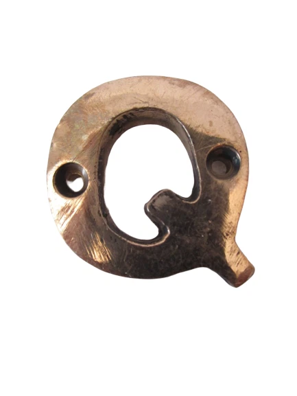 Q – BRASS Letters / Letter - HOUSE DOOR Sign - SOLID - Capital Alphabet Letter