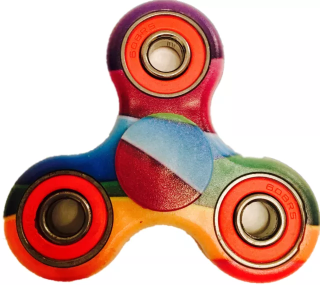 Unique Rainbow Pride Design Graffiti Splat Fidget Finger Spinner Stress Toy