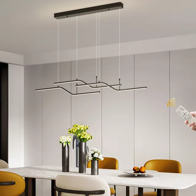 Modern Hanging Pendant Light Dimmable 3-Lights LED Chandelier for Kitchen Island