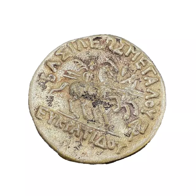 Ancient Bactria Eucratides I Silver Tetradrachm Coin Ca. 171-145 ECB