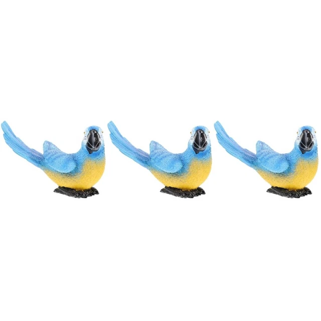 3 Pieces Jouet Perroquet Ornement De Perroquet Simulé Décor Animalier Ornements
