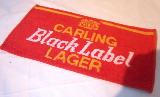Vintage Carling Black Label Bar Towel Mat Runner Man Cave
