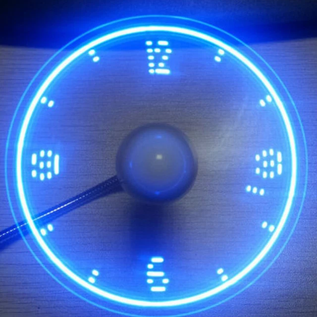 Hand Display Mini USB Fan Portable Gadgets Flexible LED Clock Cool For Laptop PC