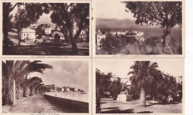 Lot de 4 cartes postales anciennes postcards AJACCIO CORSE 2