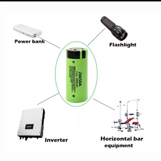 BATTERIE 26650 Rechargeables 3.7V Li-ion 5000mAh 2