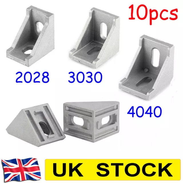 10X Aluminum Extrusion Profile L Shape Corner Joint Right Angle Bracket 20 30 40