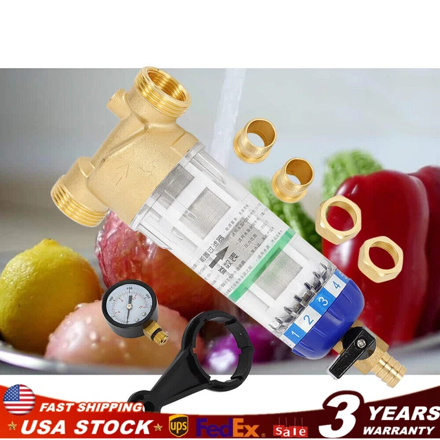 3/4& HOME REUSABLE Sediment Water Filter Spin Down Mesh System Hot