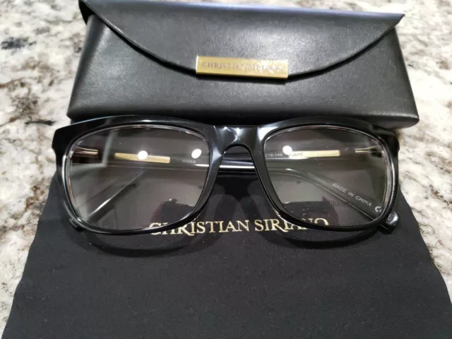 CHRISTIAN SIRIANO MIA eyeglass frames 55 16 140 black sparkle