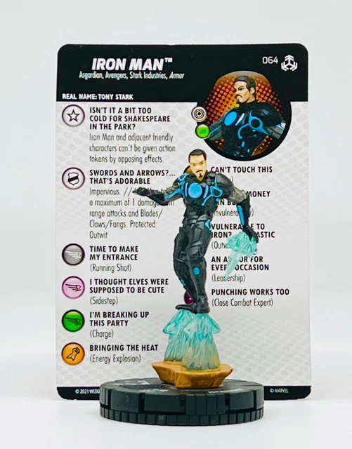 Marvel Heroclix Avengers War of the Realms Set Iron Man #064 Super Rare w/ Card