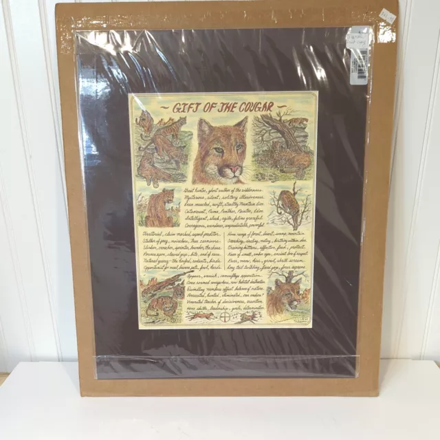 Rare Signed 2007 NAKOMA VOLKMAN Cougar Print Native American Minnesota Chippewa