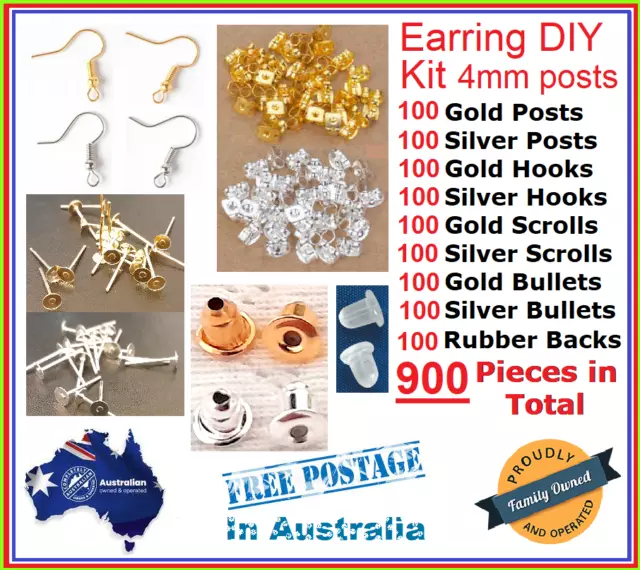 Soft Rubber Earring Backs - Clear Bell-Shaped (100) U.S. Seller, Get 'em  Quick!