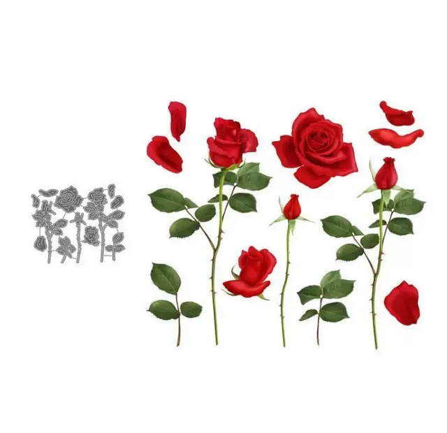 Rose Flower Metal Cutting Dies Scrapbooking Decor Embossing Card Making Craft